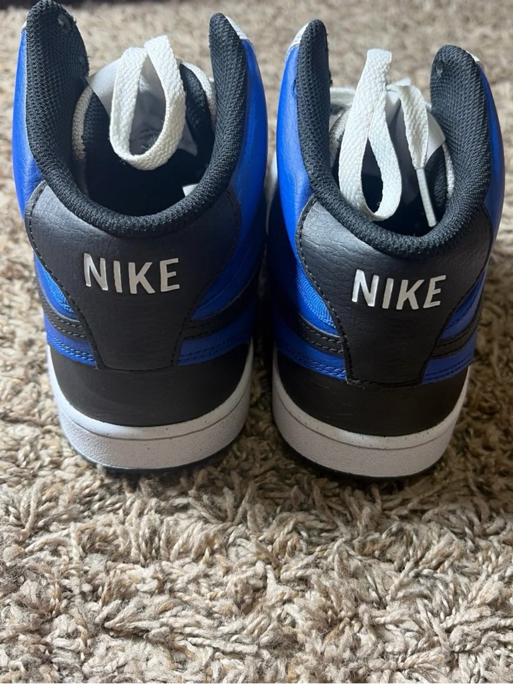 Nike Court Vision Mid Men’s 7.5 Women’s 9 Blue White Black High Top Sneakers
